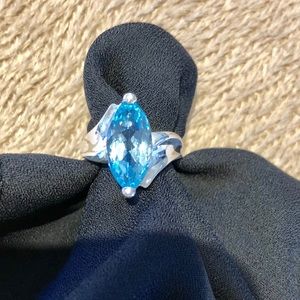 Blue Topaz Marquise Ring